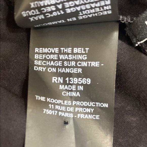 The Kooples Black Pink White Polka Dot Wrap Dress Puff Sleeves Belt Silver - 1 - Picture 10 of 11